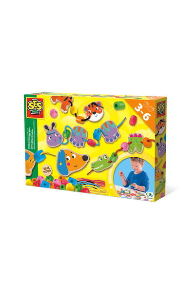 SES Creative Set de insirat - Animale si margele din lemn