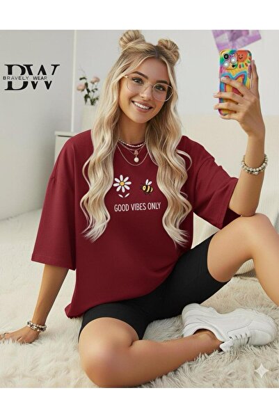 BW Bravely Wear ΓΥΝΑΙΚΕΙΟ ΜΠΛΟΥΖΑΚΙ ΜΕ ΣΤΑΜΠΑ "GOOD VIBES ONLY"