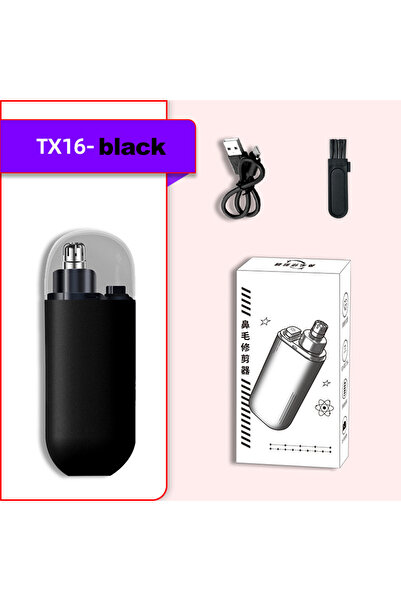 Heinast ماكينة تشذيب شعر الأنف TX16-Black مزودة ببطارية مدمجة قابلة لإعادة ال...