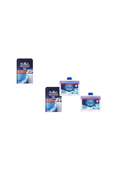 Finish Finish Set, 2 x Dishwasher Salt 1.5kg, 2 x Maintenance Solution 250ml Regular