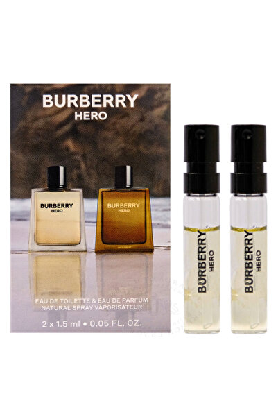 BURBERRY For Men 2 X 1.5ml (Hero Eau De Parfum + Hero Eau De Toilette) Vials Set
