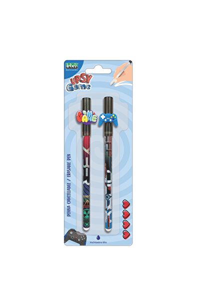 Lebez Σετ 2 στυλό που σβήνουν με κουμπιά, Upsy Game (φουσκάλα), για παιδιά ηλ...