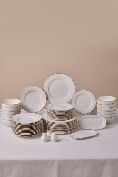 Karaca Elegance Bone Massimo 53 Parça 12 Kişilik Yemek Takımı Gold