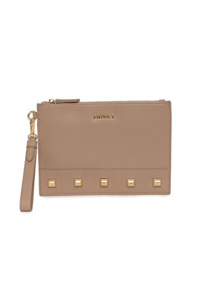 TWINSET Geantă crossbody din piele Milano cu logo, închidere cu fermoar