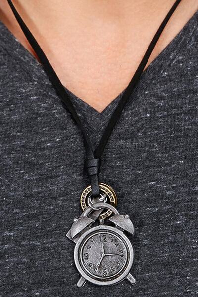 Dejavu BTAK00710 K1 Çalar Saat Figürlü Ayarlanabilir Deri İpli Kolye