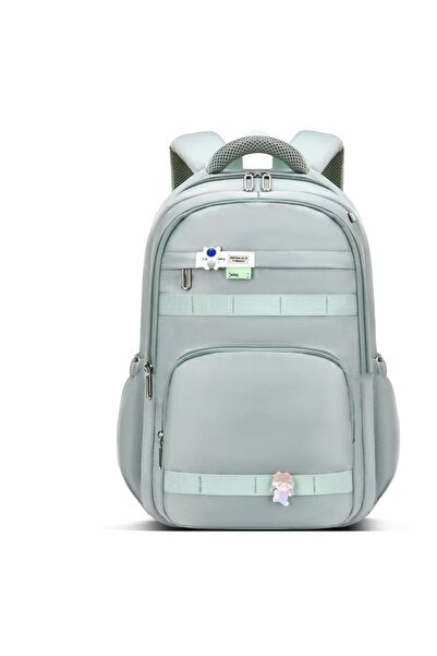 Produse.Top Ghiozdan tip Rucsac verde din material textil impermeabil cu buzunare multiple si catarame ACRD383