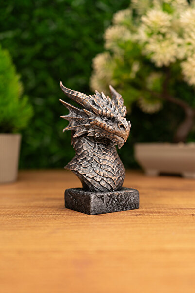 Makerpax Yıldırım Ejderhası Büstü 12cm | Fantastik Koleksiyon Figür | El İşçiliği Ejderha Heykeli