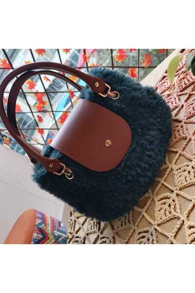 BERFONZO KIDS geantă de damă din pene de iepure