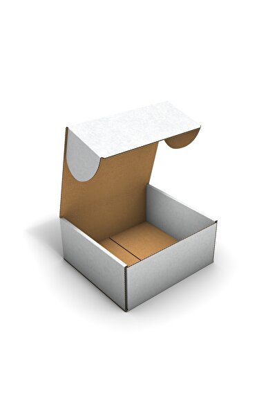 Fark Kutu Ondüle 17,5x15,5x7,5 cm Beyaz E-Ticaret Kargo Gönderi Kutusu