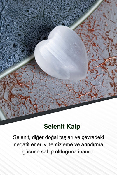Saff Doğal Taş Selenit Kalp no.2