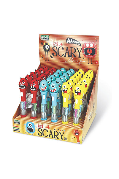 Lebez Mini pix 4 culori in 1 cu LED, Scary, 3 modele (36 buc/display), copii ...