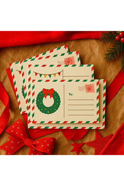 Panda Christmas Themed Christmas Postcard – Set of 5 Vintage Christmas Postca...
