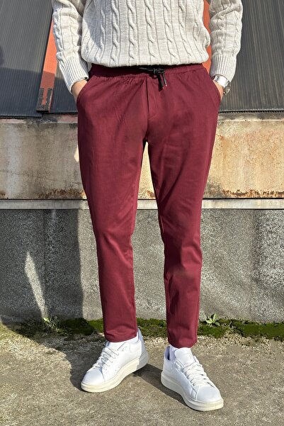 inpool بنطلون رجالي، ضيق، بخصر مطاطي، كاجوال، للشتاء والربيع، بنطلون جوجر 25I...