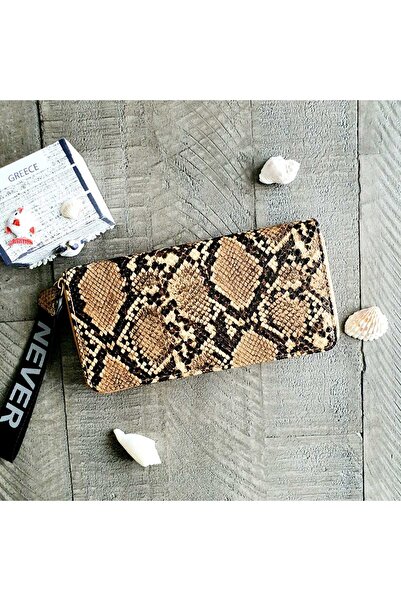 Produse.Top Portofel dama khaki din piele ecologica Animal Print cu bareta Ne...