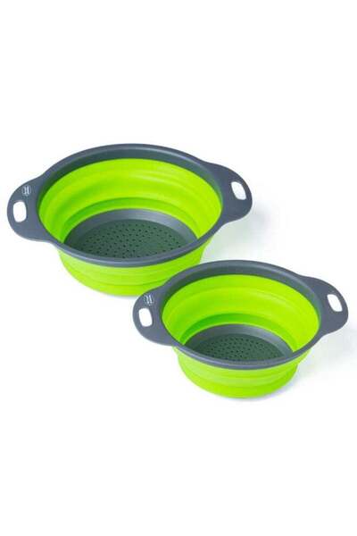 Generic Al-Ramaya Collapsible Strainers (2-piece) - Green & Gray
