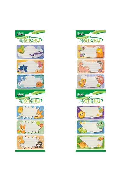 Lebez Etichete caiete mix, 4 sortimente (6 etichete/blister), copii varsta 3 ...