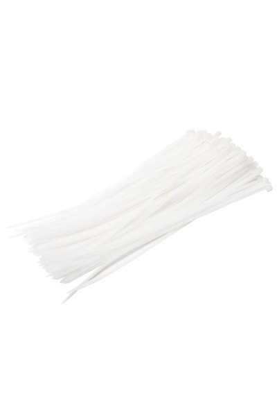Lawazim أربطة كابلات بيضاء بطول 10 بوصات - 100 قطعة، أربطة كابلات نايلون ذاتي...