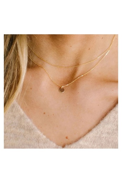 Produse.Top Set doua coliere aurii placate cu aur galben de 14 k cu pandantiv...