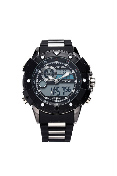 Produse.Top Ceas Barbati Digital Oversized Negru cu Alb Display Led Stryve CBSTV003