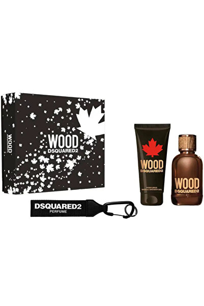 DSquared2 Wood For Men Set Eau De Toilette 100ml + B & Sg 100ml + Black Key Ring