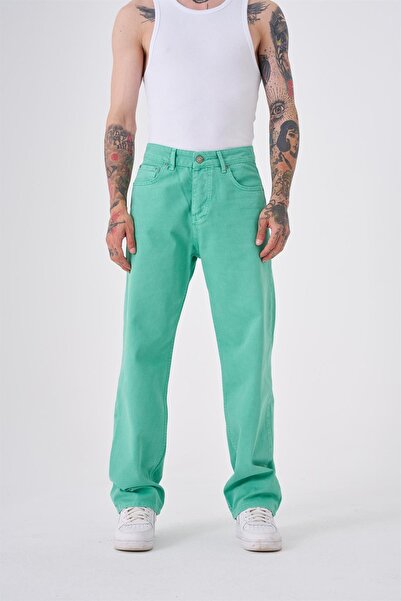 Machinist Dyed Baggy Gabardine Jeans Pants Green