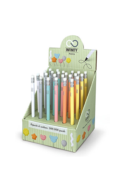 Lebez Creion Infinity - Pastel cu radiera, 6 culori (24 buc/display), copii v...