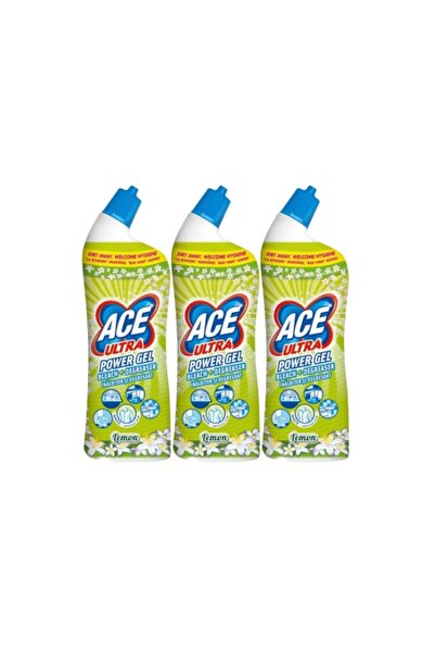 ACE Set 3x Power Gel 750ml Lemon, fresh aroma, parfum floral, distruge calcarul