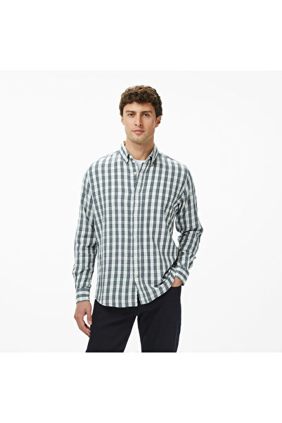 Nautica Erkek Yeşil Kareli Classic Fit Gömlek