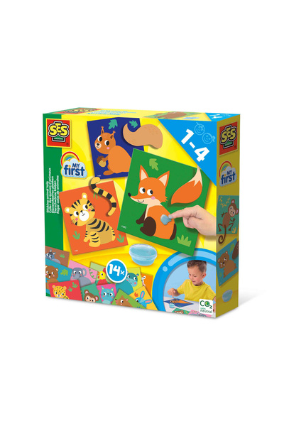 SES Creative Set de lipit pentru copii, SES Creative, 14 animale, Lipici incl...