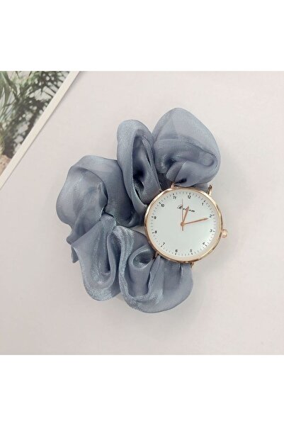 Produse.Top Ceas Dama Elegant cu bratara din funda albastru pal CDGV026