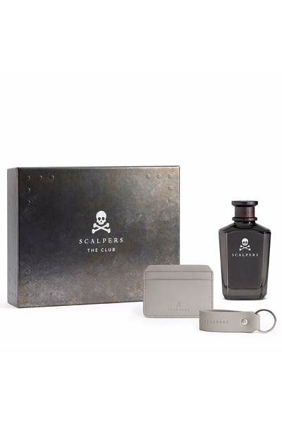 SCALPERS مجموعة ذا كلوب للرجال، عطر أو دو بارفان 125 مل + حامل بطاقات + سلسلة مفاتيح