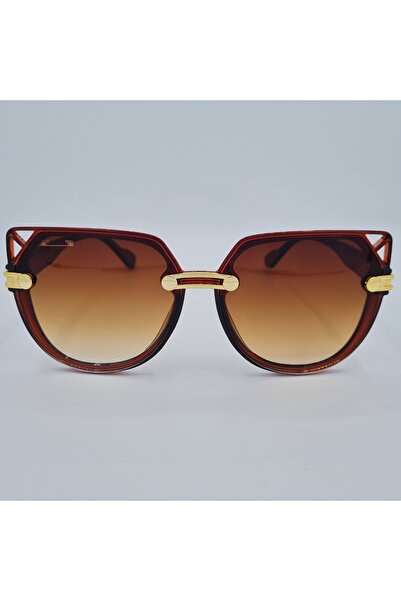 Produse.Top Ochelari de soare Dama Casual cu rama asimetrica maro + Toc si laveta GRATIS OSD024