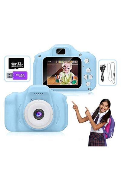Generic Upgrade Kids Selfie Camera, 20MP 1080P HD Digital Video Camera for Toddlers with 32GB SD Card - Blue