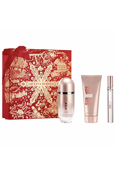 Carolina Herrera 212 Vip Rose For Women Set Eau De Parfum 80ml + Eau De Parfum 10ml Travel Spray