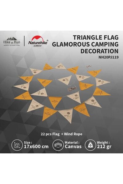 Naturehike راية مثلثة برتقالية وكاكية - زينة للحفلات والغرف، قماش متين، سهلة ...