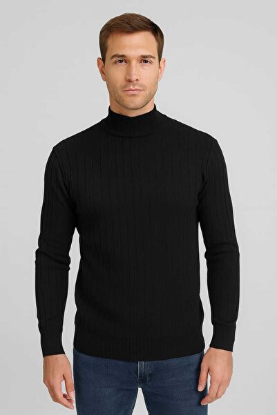 ANATOLIATEKSTILE Maletă Bărbați – Tricot Subțire, Guler Înalt