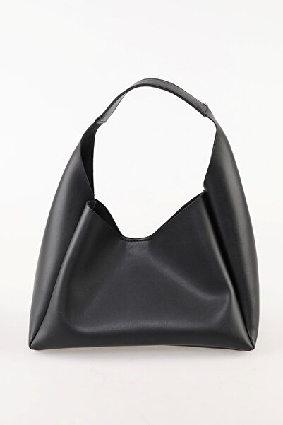 Yerli Siyah Trend Dokulu Deri Içi Süet Çıtçıt Ve Fermuar Kapama Iç Bölme Orta...