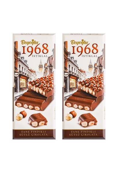 Beyoğlu 1968 İstiklal Tane Fındıklı Sütlü Çikolata 170 gr x 2 Adet