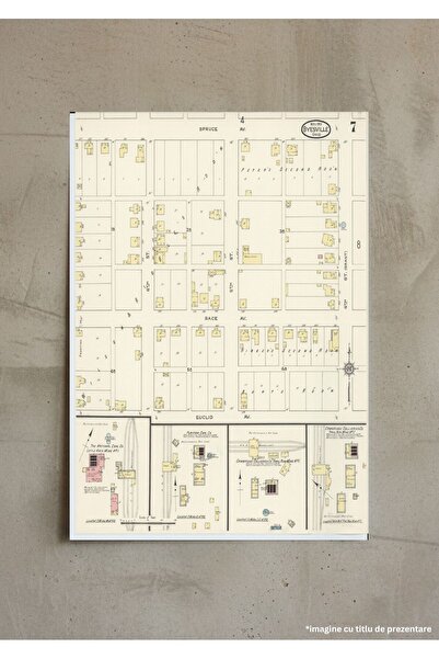 VreauPoster A4 Poster Sanborn Insurance Map 1913, Byesville Ohio, Historical ...