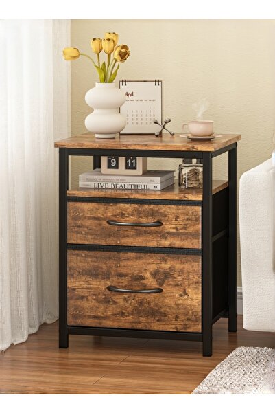 Bojasmiial طاولة جانبية بسيطة بدرجين، طاولة جانبية بسيطة بدرجين من القماش، 35 × 30 × 49.5 سم