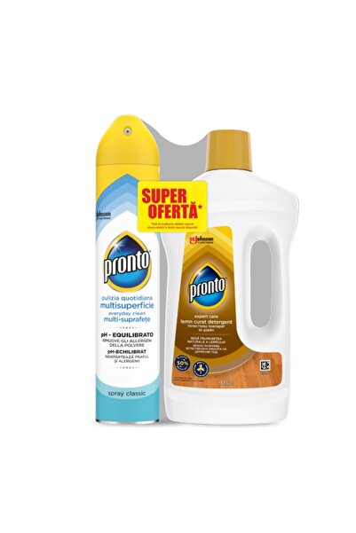 Pronto Pronto Multi-Surface Care and Cleaning Spray, 300ml + Clean Wood Detergent, 750ml