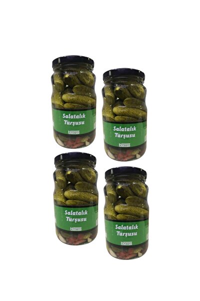Harras 4 Kavanoz Set Lüks Salatalık Turşusu 1600 g x 4 - Acı Biberli Çıtır Ka...