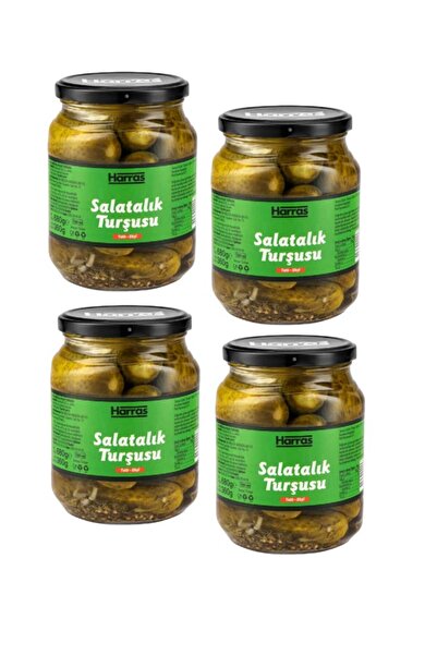 Harras 4 Kavanoz Set Tatlı Ekşi Salatalık Turşusu 680 g x 4 -Çıtır Gurme