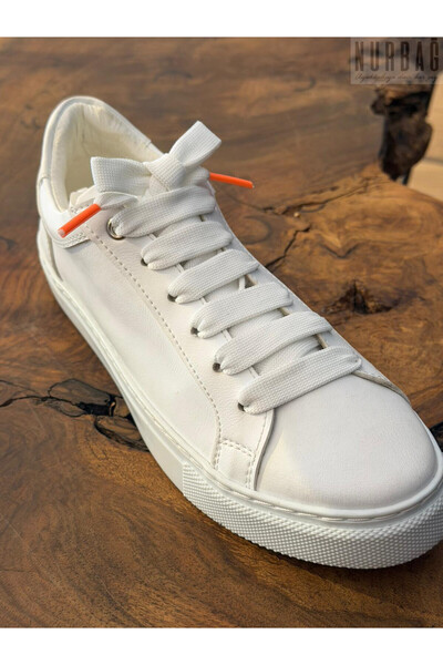 NURBAĞ DOKUMA ربطة عنق بيضاء بطرف برتقالي 110 سم