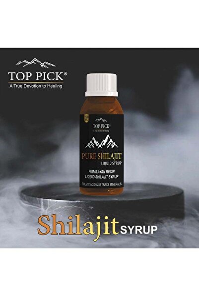 Top Pick شراب شيلاجيت سائل نقي، غني بحمض الفولفيك و85 نوعًا من المعادن النادرة، 120 مل