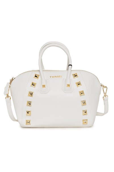 TWINSET Geantă crossbody din piele ecologică cu mâner dublu și curea detașabi...