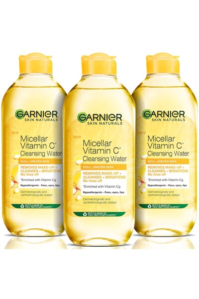 Garnier Set of 3x Skin Naturals Micellar Water enriched with Vitamin C, 400 ml