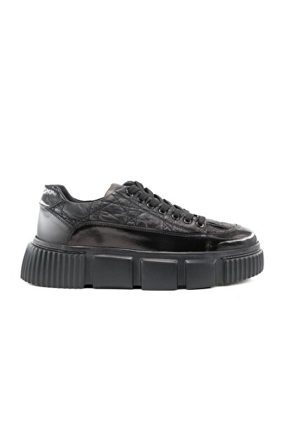 MARCOMEN 22269 Genuine Leather Black Patent Leather Men's Casual Shoes