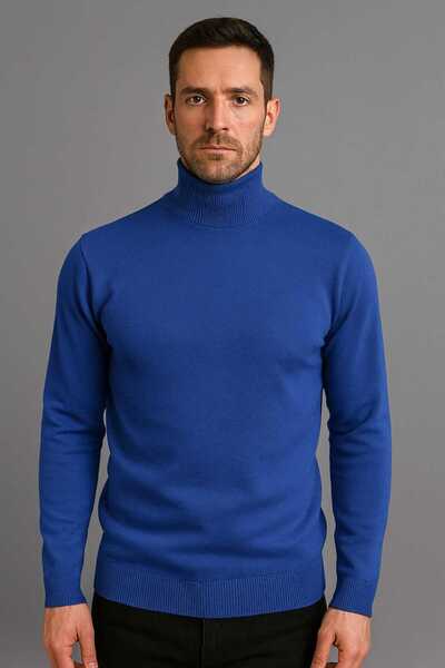 ANATOLIATEKSTILE Men's Thin Knit Sweater - Classic Model, Round Collar, Casua...