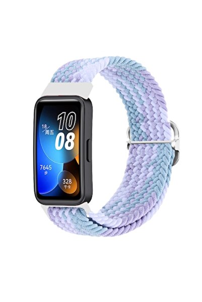 Sarphia Store Curea Huawei Band 8/9 - Microfibră țesută/Nylon, Alb/Albastru